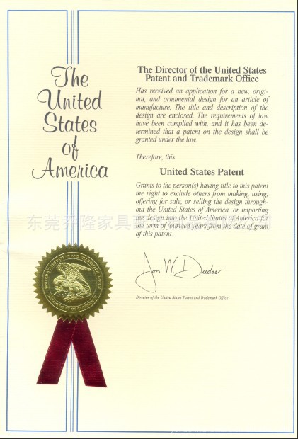 美国专利证书