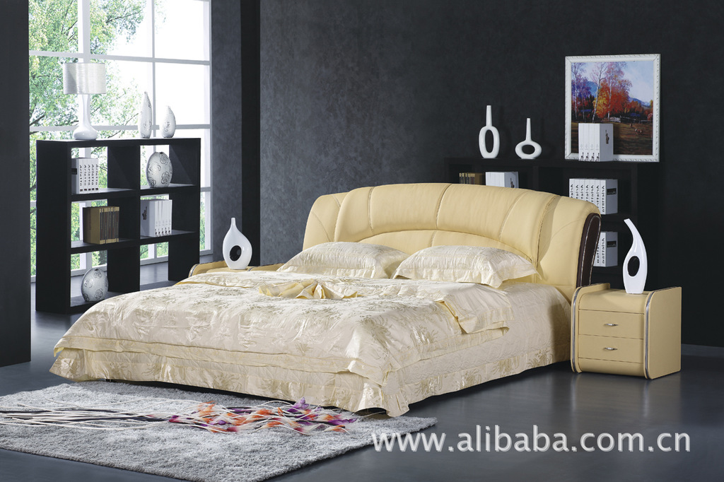 【广东顺德家具皮艺床 排骨架床 韩式家具田园