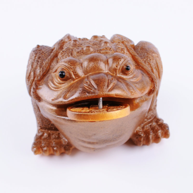 厂家特价 叼钱金蝉茶宠 树脂动物变色茶玩 招财青蛙蛤蟆蟾蜍茶玩