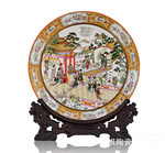 景德鎮陶瓷 高檔粉彩十二金釵瓷盤掛盤裝飾盤 現代陶瓷擺件工藝品