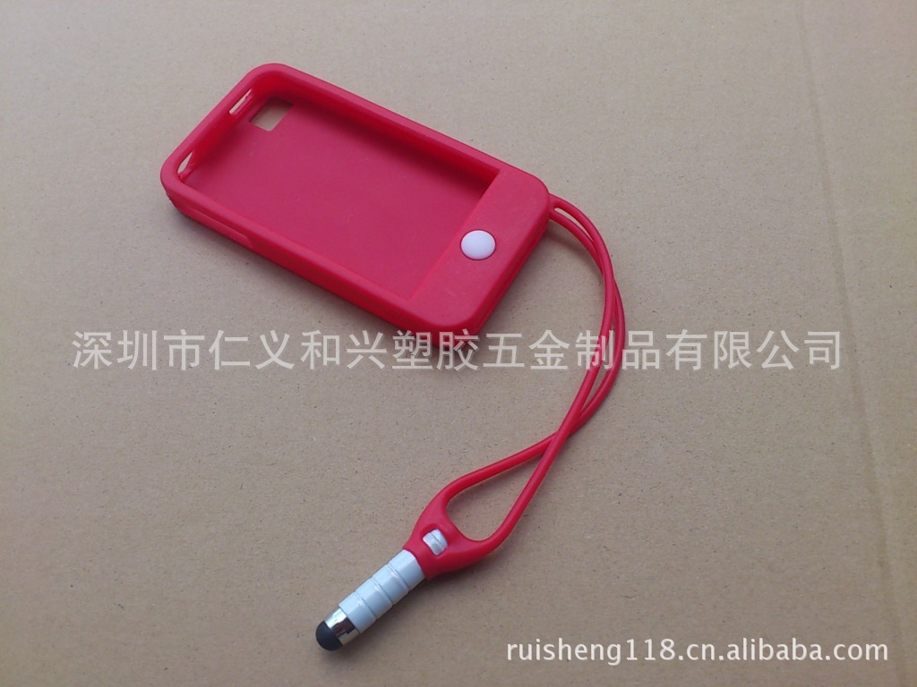 厂家生产直销硅胶三星手机保护壳 挂线电容笔