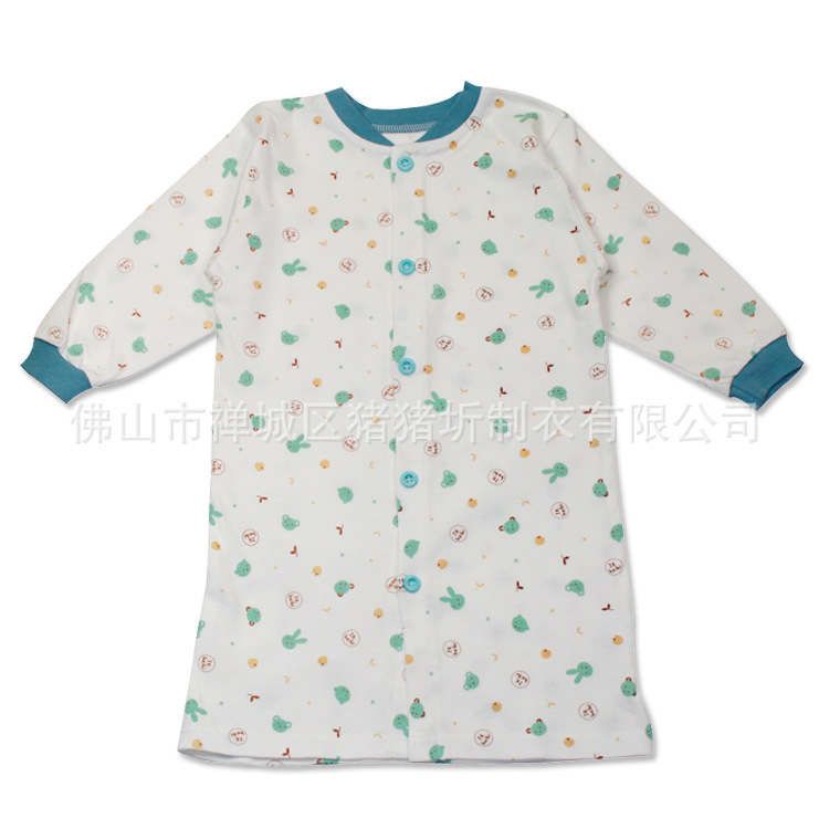 宝宝<em>睡袍</em> 100%<em>纯棉</em> 高品质立领<em>开扣睡袍</em> 厂家