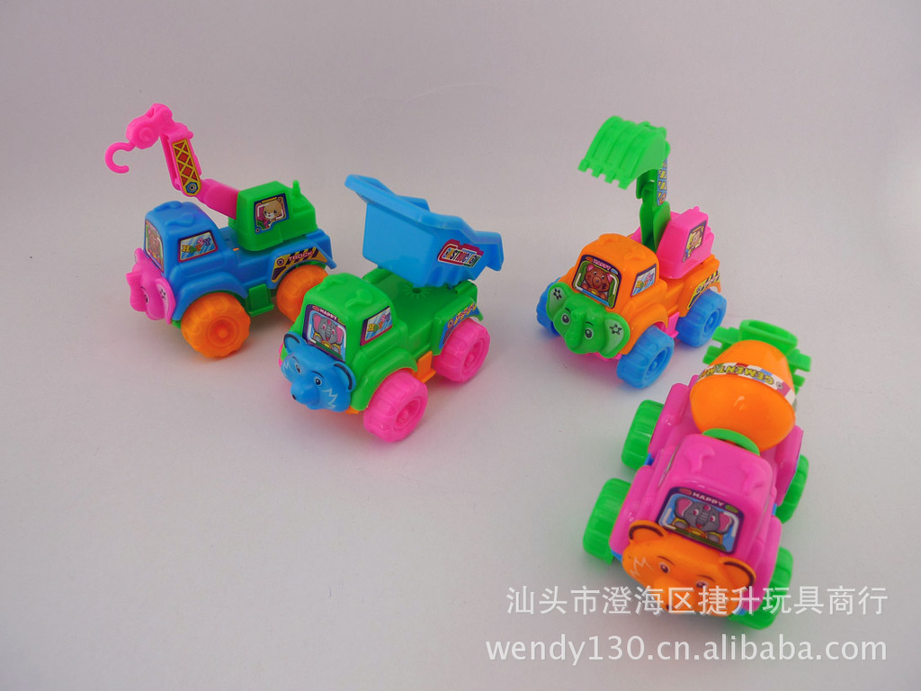 工程车 回力动物卡通工程车 卡通工程小汽车 回