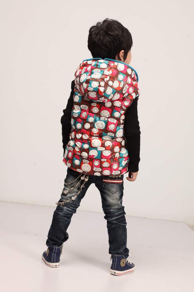 2012最新时尚冬款男童卡通羽绒马甲