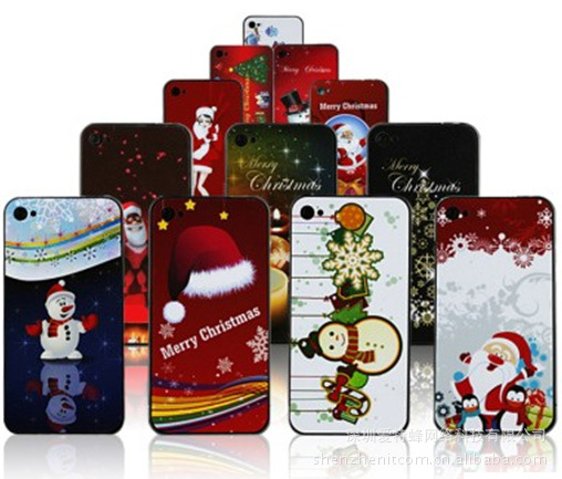 iphone 4S,iphone 4 圣诞彩贴系列 手机壳 手机