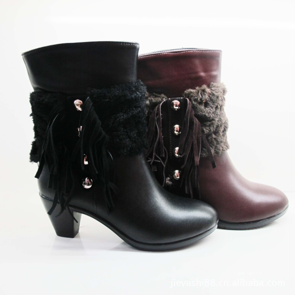 (厂家直销)供应 批发女式靴子秋冬新款短靴高跟