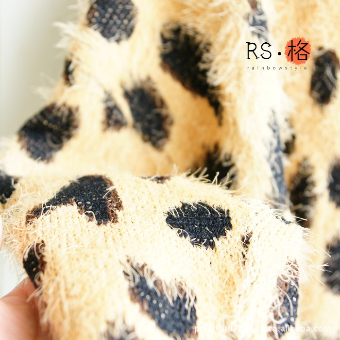 【秋冬新款 长<em>毛绒绒</em>立体豹纹提花<em>套头</em>宽松毛