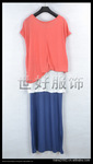 2012春夏新款 韓國原單 糖果色珍珠棉三件套短袖長裙 連衣裙