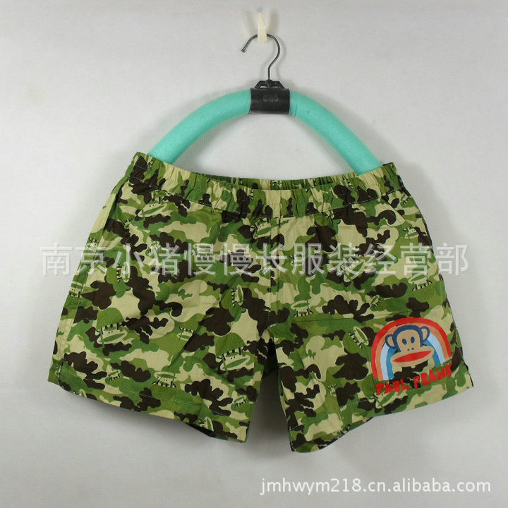 【原单 大嘴猴 全棉 <em>满身</em>印花 <em>短裤</em> 沙滩裤 军绿