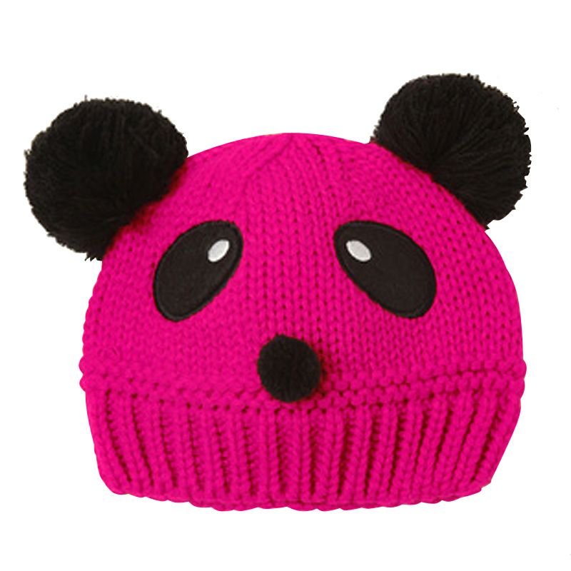 【秋冬季新款 熊猫造型帽 儿童帽子婴儿套头帽