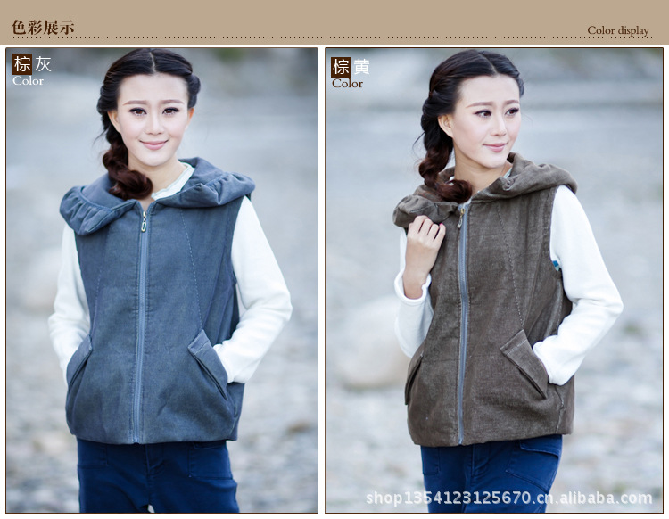 金镠之赛雅大领复古<em>条绒马甲</em>灯芯绒<em>马甲</em>背心宽