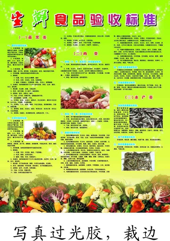 209海报展板办公装饰2756生鲜食品验收标准】