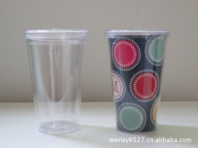 厂家直销吸管杯450ML16OZ AS和PS材料皆有