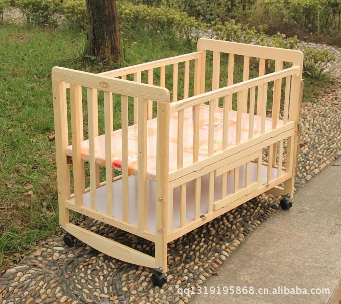 【实木无漆婴儿床 能变书桌能变画板写字板 多