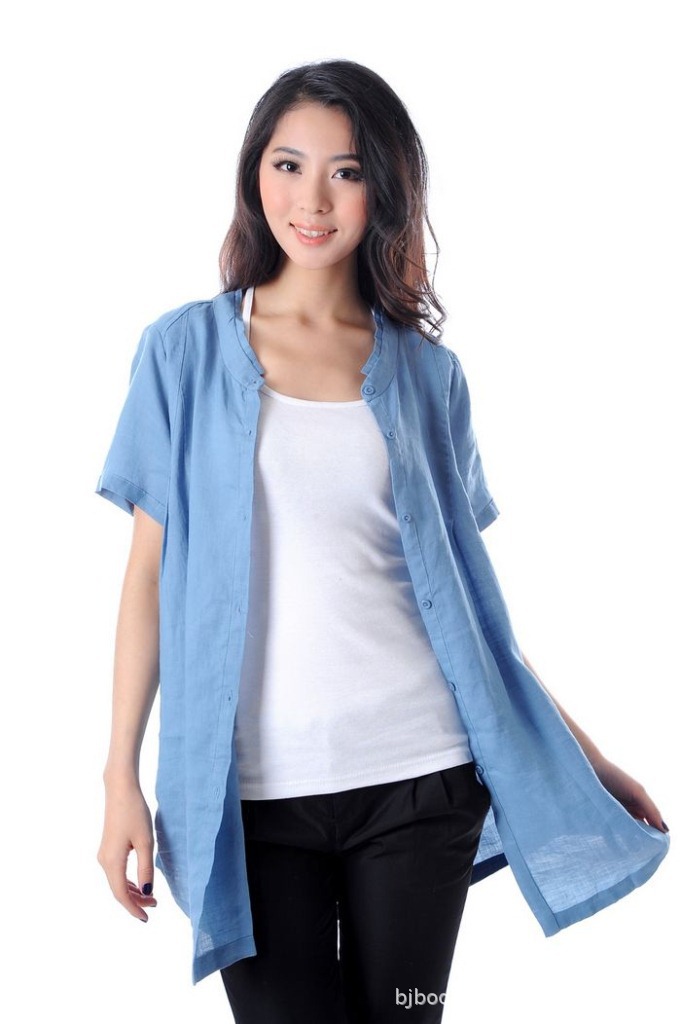 【北京<em>品牌</em>女装<em>批发</em>大码夏装亚麻短袖<em>开衫</em>女士
