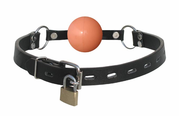 帶鎖軟球口塞(黃)