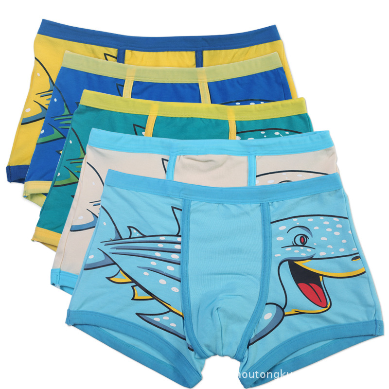 7788LXLXXL批发爆款童裤<em>卡通</em>鲨鱼图案<em>男内裤</em>