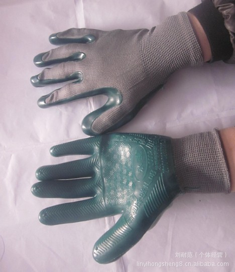 超耐磨塑胶手套 矿用建筑劳保手套批发厂家正