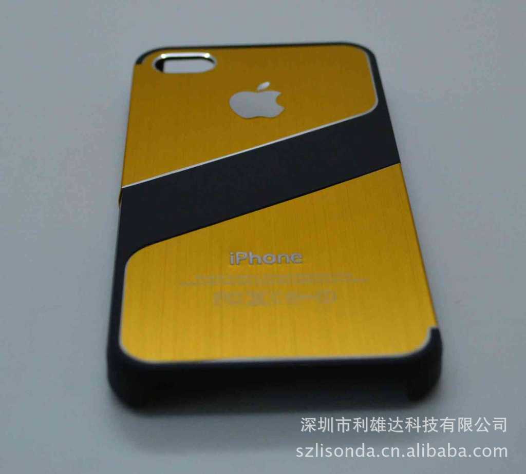 双金属+耐磨胶背面苹果IPHONE4\/4S手机壳 手
