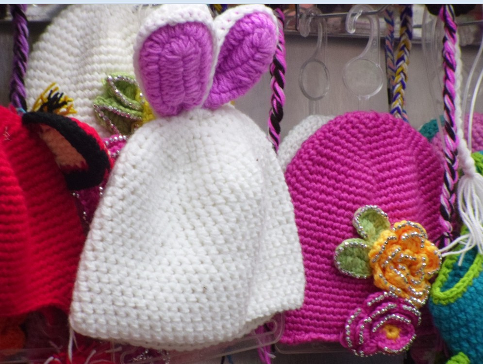 韩版针织帽子棉线编织帽公主帽子 韩版儿童时