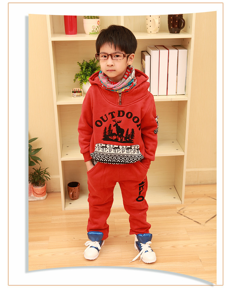 小鹿卫衣三件套 童装男童套装秋冬装2012新款