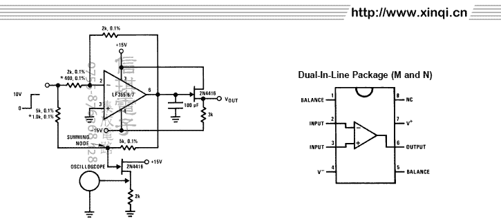 lf357n jfet输入单路运算放大器 dip-8直插封装 nsc原装