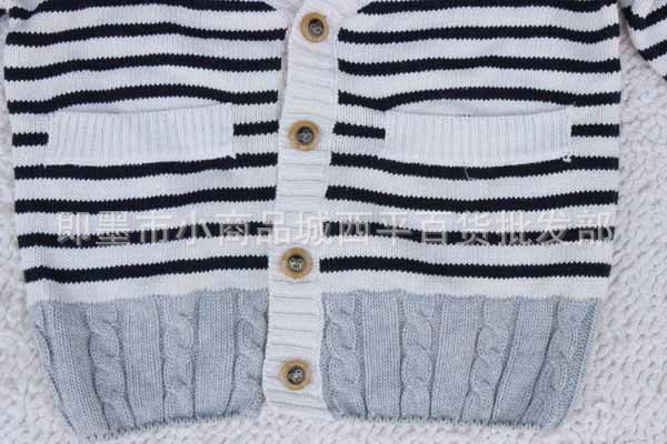 【9.19】外贸童装韩国小熊新款<em>儿童</em>条纹v领毛