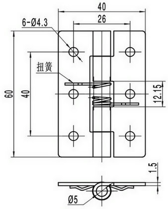 合页 铰链 不锈钢合页 弹簧合页 弹簧铰链 2wt-3162-s3