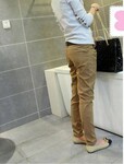 2012韩版女装春款新款 立体修剪裁 复古型女的韩风休闲裤