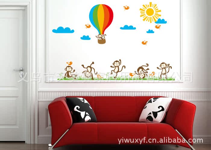 【【厂家直销】PVC墙贴 卡通系列 儿童房 猴子