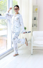 长袖<em>睡衣</em>纯棉_女式家居服_适合季节:春季_<em>面料</em>