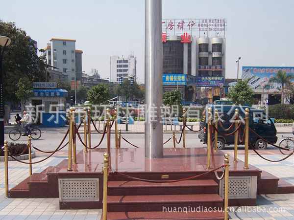 山西环球供应假山凉亭牌楼汉白玉升旗台锥形不锈钢旗杆,石材雕刻