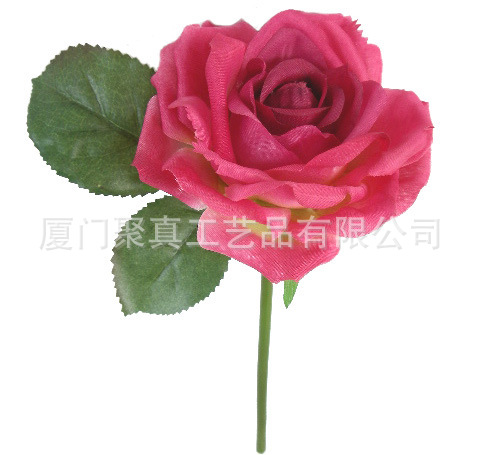 【高仿真花批发兼零售, 单枝大头玫瑰,可插在小