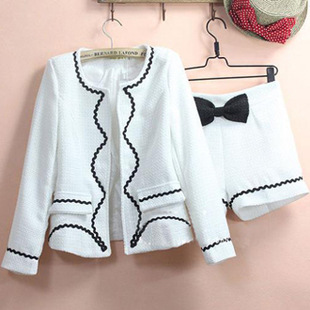 2012秋装新款韩版 小香风甜美套装 <em>长袖外套</em> 短