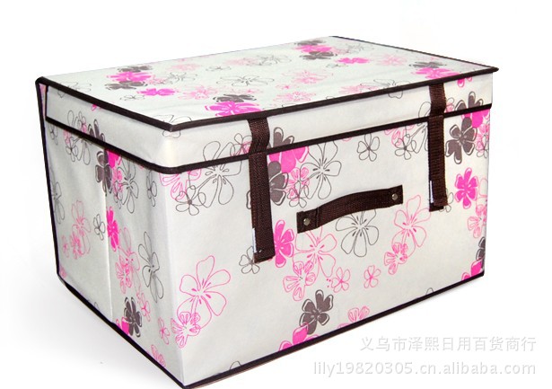【收纳新时尚 精美紫荆花特大号收纳箱 50*40