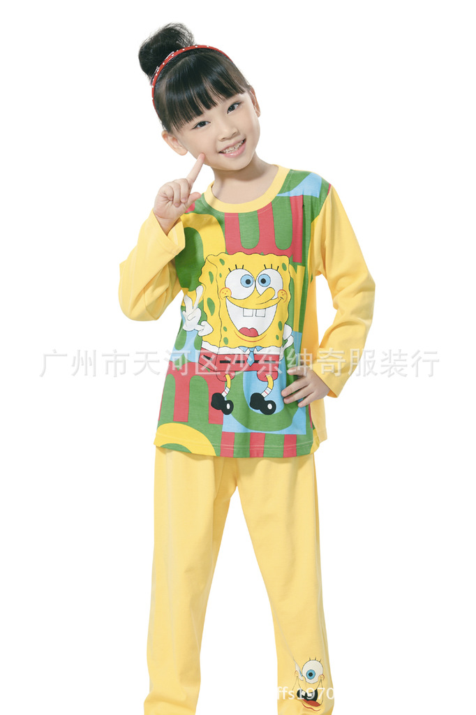 佳太子 秋季新款 可爱卡通童装长袖纯棉<em>睡衣</em> 女