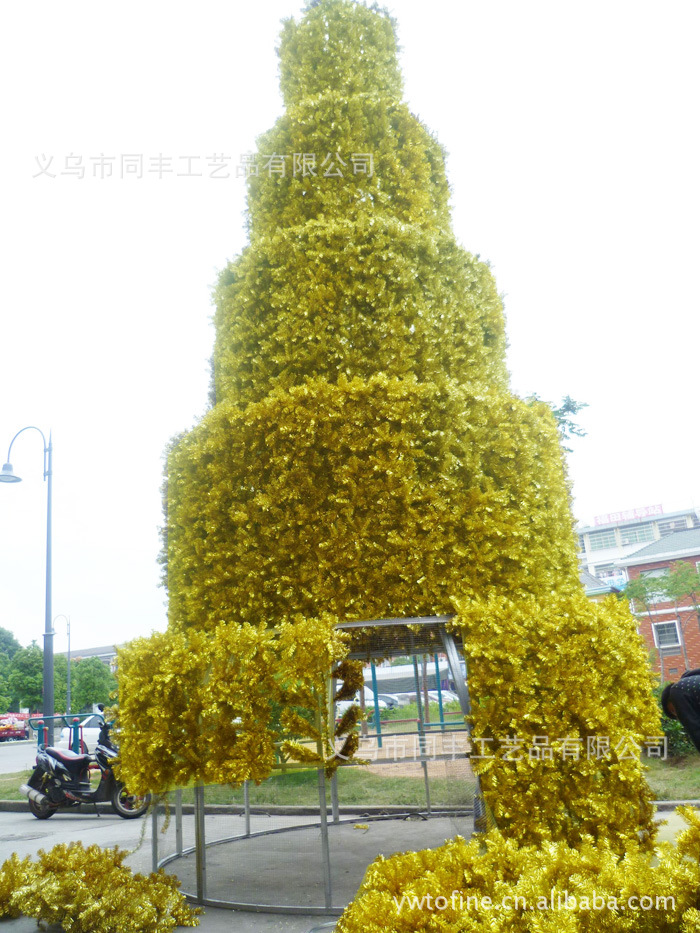 金色枝葉鍍鋅膜聖誕樹 大型聖誕樹 戶外大型聖誕樹