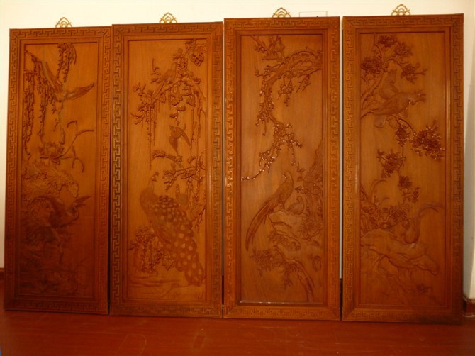 红木家居屏风 红豆杉挂屏 仿古家具 南木挂屏 花