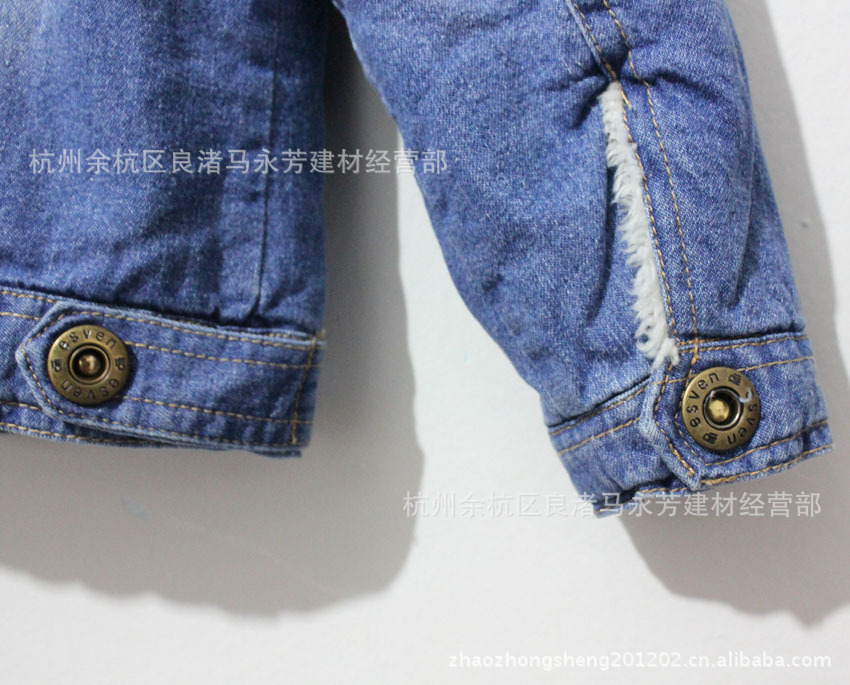 【秋冬新款! Z家童<em>牛仔加绒圆领外套</em> 童上衣 外