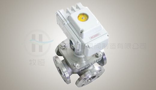 法兰式电动四通球阀