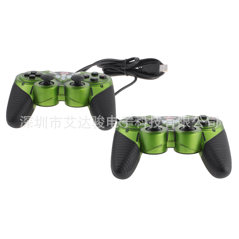 【精品推荐 pc双人双振动游戏手柄】价格,厂家
