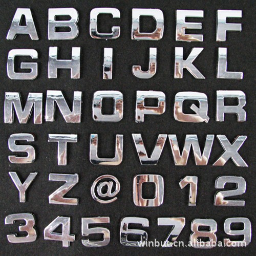 立体金属质感英文字母数字符号贴 字母贴 数字