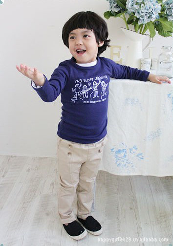 2012新款童装 韩版2色打底衫 <em>男女</em>童 <em>组合乐队</em>