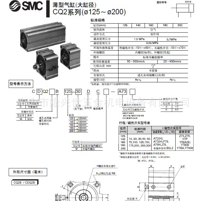 香港smc气缸cq2b32-20d,cq2b40-20d,cq2b50-20d,假一赔十