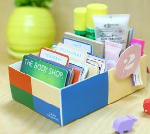 【韩国风靡 DIY彩色纸质卡片 名片整理盒 桌面