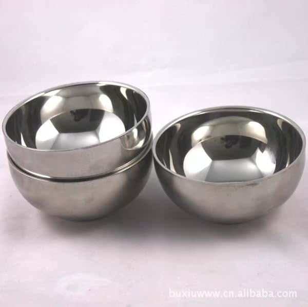【不锈钢 双层防烫碗 光亮碗 焊边碗 饭碗\/汤碗