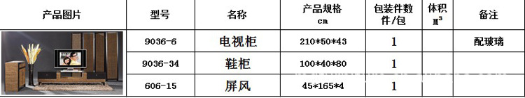 电视柜规格信息