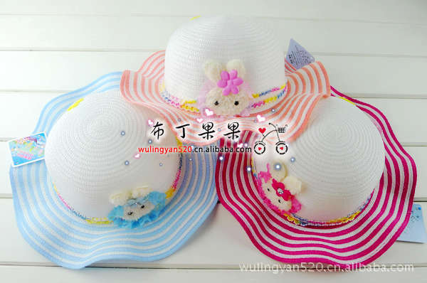 批发供应儿童帽子儿童草帽夏季遮阳帽防晒帽镂
