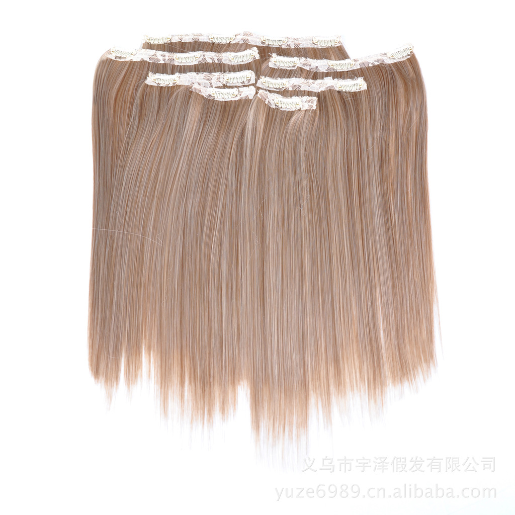 【义乌假发厂家 100%人发 真人发接发 夹子发