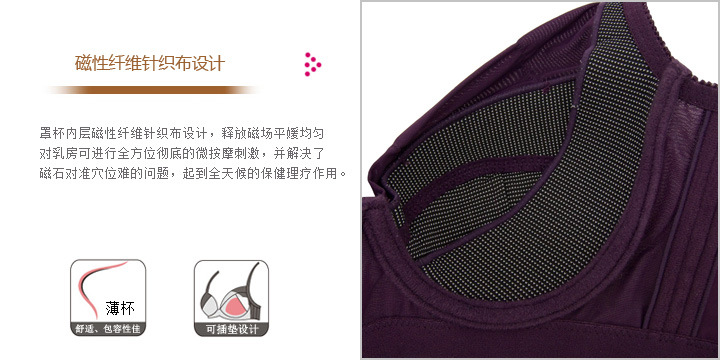 【美体<em>磁疗</em>保健<em>文胸</em> 贵紫调整型<em>功能</em>内衣<em>文胸</em>
